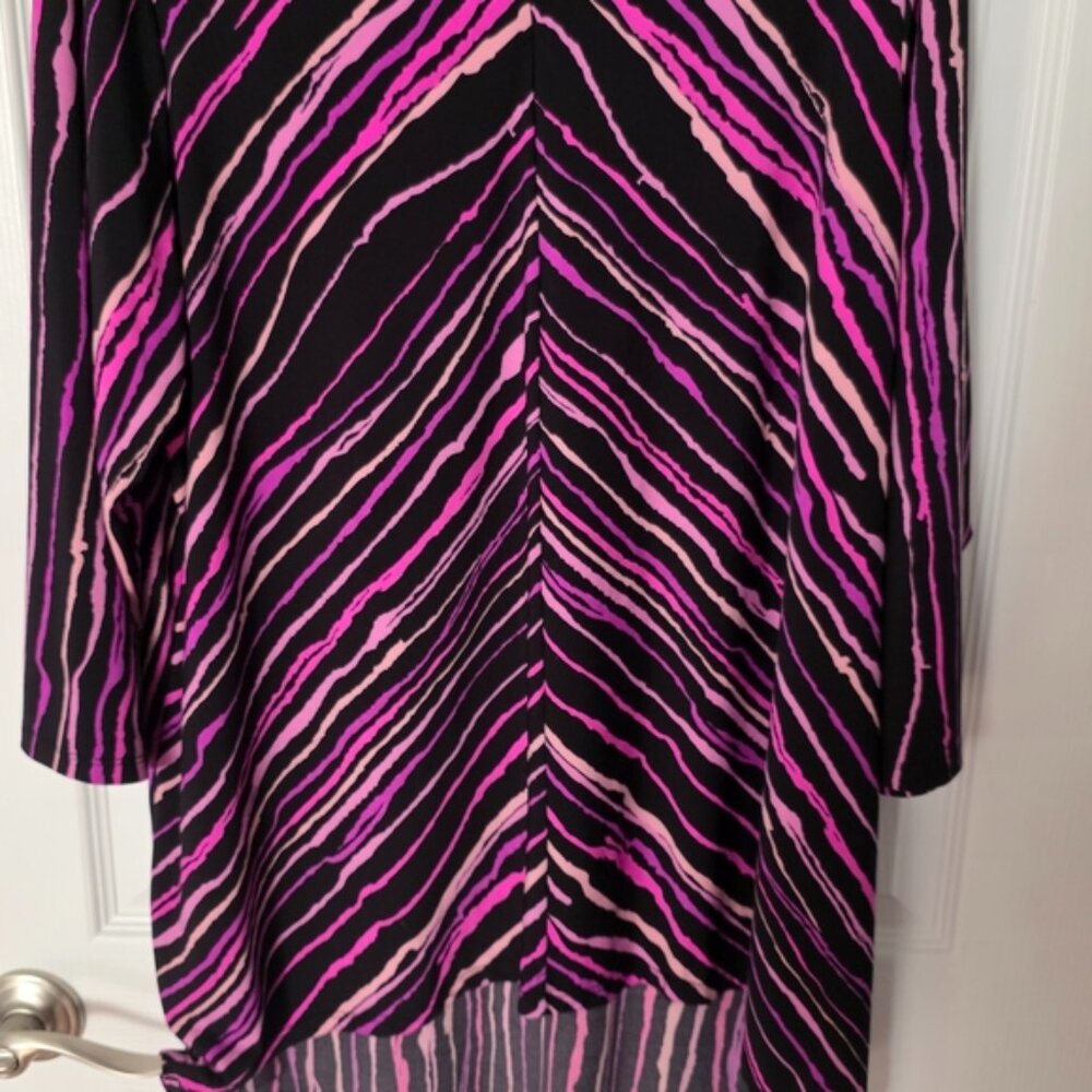 Bob Mackie Vibrant Pink and Black Striped Top